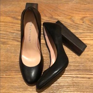 United Nude black pumps with wood block heel
